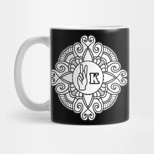 letter K of American Sign Language Mug